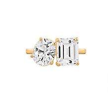 Radiance by Absolute™ 10.27ctw Oval and Emerald Cut Double-Stone Ring