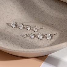 Radiance by Absolute™ 10.55ctw Round Solitaire Stud Earrings 4pc Set