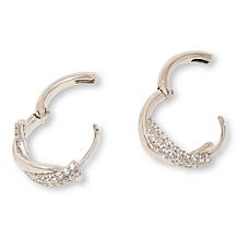 Radiance by Absolute™ 1.07ctw Sterling Silver Wrapped Hoop Earrings