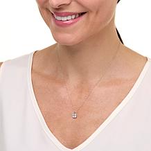 Radiance by Absolute™ 10K 7mm Asscher Solitaire Pendant with 18" Chain