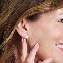 Radiance by Absolute™ 10K Gold 4ctw 100-Facet Princess Stud Earrings