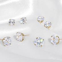Radiance by Absolute™ 10K Gold 7.1ctw Round Solitaire Stud Earrings