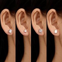 Radiance by Absolute™ 13.78ctw Mixed-Cut Solitaire Earrings 4pc Set