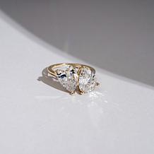 Radiance by Absolute™ 13.95ctw Pear Cut Toi et Moi Ring