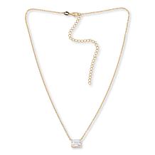 Radiance by Absolute™ 16" Gold-Plated East-West Solitaire Necklace