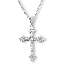 Radiance by Absolute™ 1ctw Pavé Cross Pendant with Chain