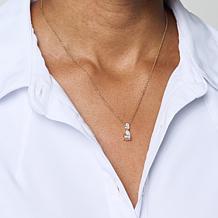 Radiance by Absolute™ 2-Stone CZ Drop Necklace 