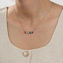 Radiance by Absolute™ 2.25ctw Baguette Rainbow Bar Pendant with Chain