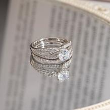 Radiance by Absolute™ 2.36ctw Twist-Shank Solitaire Ring 2-piece Set