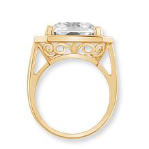 Radiance by Absolute™ 23ctw Simulated Diamond Emerald Cut Halo Ring