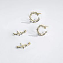 Radiance by Absolute™ 2.43ctw Baguette and Round Flat Hoop Earrings