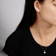 Radiance by Absolute™ 2.63ctw Round Stone Heart Pendant and Earrings