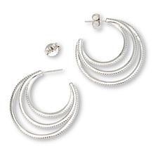 Radiance by Absolute™ 2.70ctw Triple Illusion C-Hoop Earrings