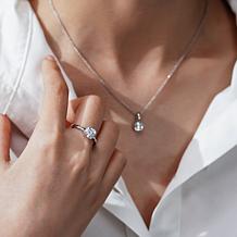 Radiance by Absolute™ 3.12ctw Asscher and Pavé Gallery Solitaire Ring