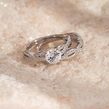 Radiance by Absolute™ 3.12ctw Twist-Shank Solitaire Ring 2-piece Set