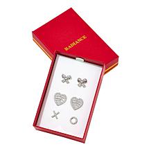 Radiance by Absolute™ 3.48ctw Heart, Bow and XO Stud Earrings