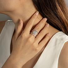 Radiance by Absolute™ 3.64ctw Round Halo Crossover Ring