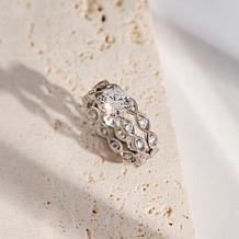 Radiance by Absolute™ 3.72ctw Wavy-Shank Solitaire Ring 2-piece Set