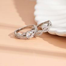Radiance by Absolute™ 3.95ctw Twist-Shank Solitaire Ring 2-piece Set