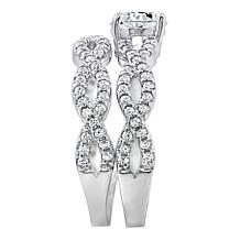 Radiance by Absolute™ 3.95ctw Twist-Shank Solitaire Ring 2-piece Set