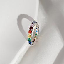 Radiance by Absolute™ 4.06ctw Platinum-Plated Prong-Set Rainbow Ring