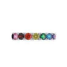 Radiance by Absolute™ 4.06ctw Platinum-Plated Prong-Set Rainbow Ring