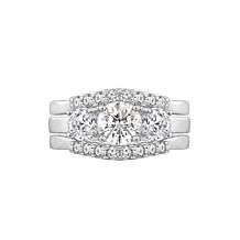 Radiance by Absolute™ 4.35ctw Round 3-Stone Boxed Engagement Ring Set