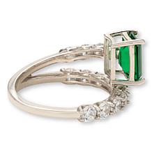 Radiance by Absolute™ 4.5ctw Green Emerald Cut Bypass Ring