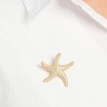 Radiance by Absolute™ 4.74ctw Sterling Silver Pavé Starfish Pin