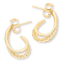 Radiance by Absolute™ .53ctw Triple-Row J-Hoop Earrings