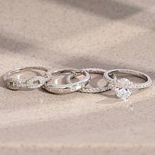 Radiance by Absolute™ 6.08ctw Solitaire and Band Ring 4-piece Set