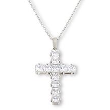 Radiance by Absolute™ 7.26ctw Princess Cut Cross Pendant with Chain