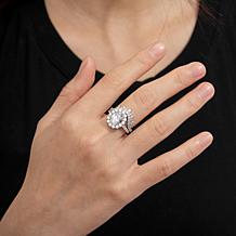 Radiance by Absolute™ 7.61ctw Oval Halo Boxed Bridal Ring 2-piece Set