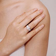 Radiance by Absolute™ 9.34ctw Emerald-Cut and Round 3-Stone Ring