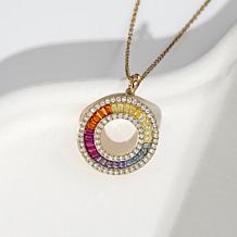 Radiance by Absolute™ 9.76ctw Round & Baguette Rainbow Circle Pendant