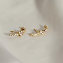 Radiance by Absolute™ Gold-Plated 1.29ctw Half-Hoop Stud Earrings