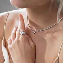 Radiance by Absolute™ Pear Cut Solitaire and Round Tennis Necklace