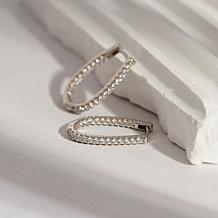 Radiance by Absolute™ Platinum-Plated 0.77ctw Oval Hoop Earrings