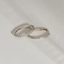 Radiance by Absolute™ Platinum-Plated 1.97ctw Oval Hoop Earrings