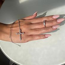 Radiance by Absolute™ Platinum-Plated 3.17ctw Cross Pendant Necklace