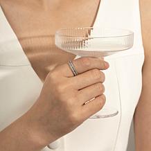 Radiance by Absolute™ Platinum-Plated Baguette Coin Edge Eternity Ring