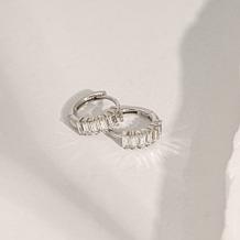 Radiance by Absolute™ Platinum-Plated Emerald Cut Mini Hoop Earrings