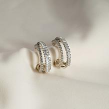 Radiance by Absolute™ Round and Baguette Triple-Row Hoop Earrings