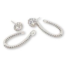 Radiance by Absolute™ Round Halo Convertible Stud Hoop Earrings
