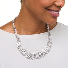 Radiance by Absolute™ Silvertone Marquise and Round Cluster Necklace