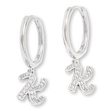 Radiance by Absolute™ Simulated Diamond Initial Huggie Hoop Earrings