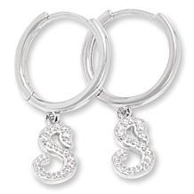 Radiance by Absolute™ Simulated Diamond Initial Huggie Hoop Earrings