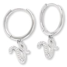 Radiance by Absolute™ Simulated Diamond Initial Huggie Hoop Earrings