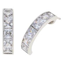 Radiance by Absolute™ Simulated Diamond Princess Cut J-Hoop Earrings