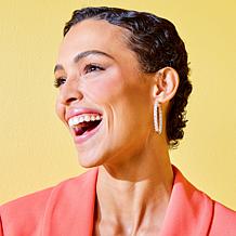 Radiance by Absolute™ Simulated Diamond Trilliant-Cut In-Out Hoops